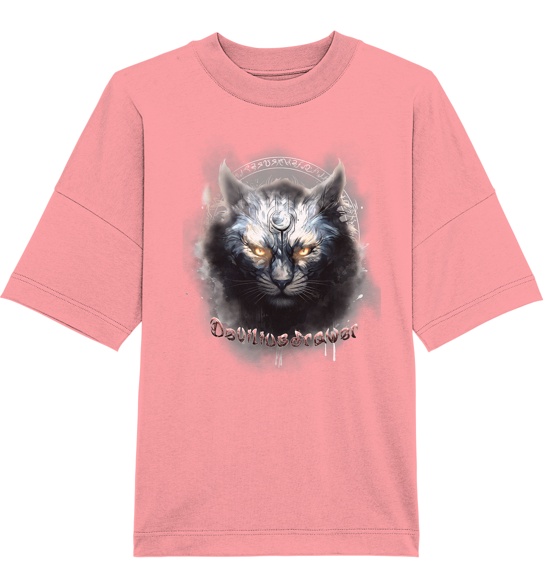 Deviliusdrawer Mysthic Cat - Organic Oversize Shirt