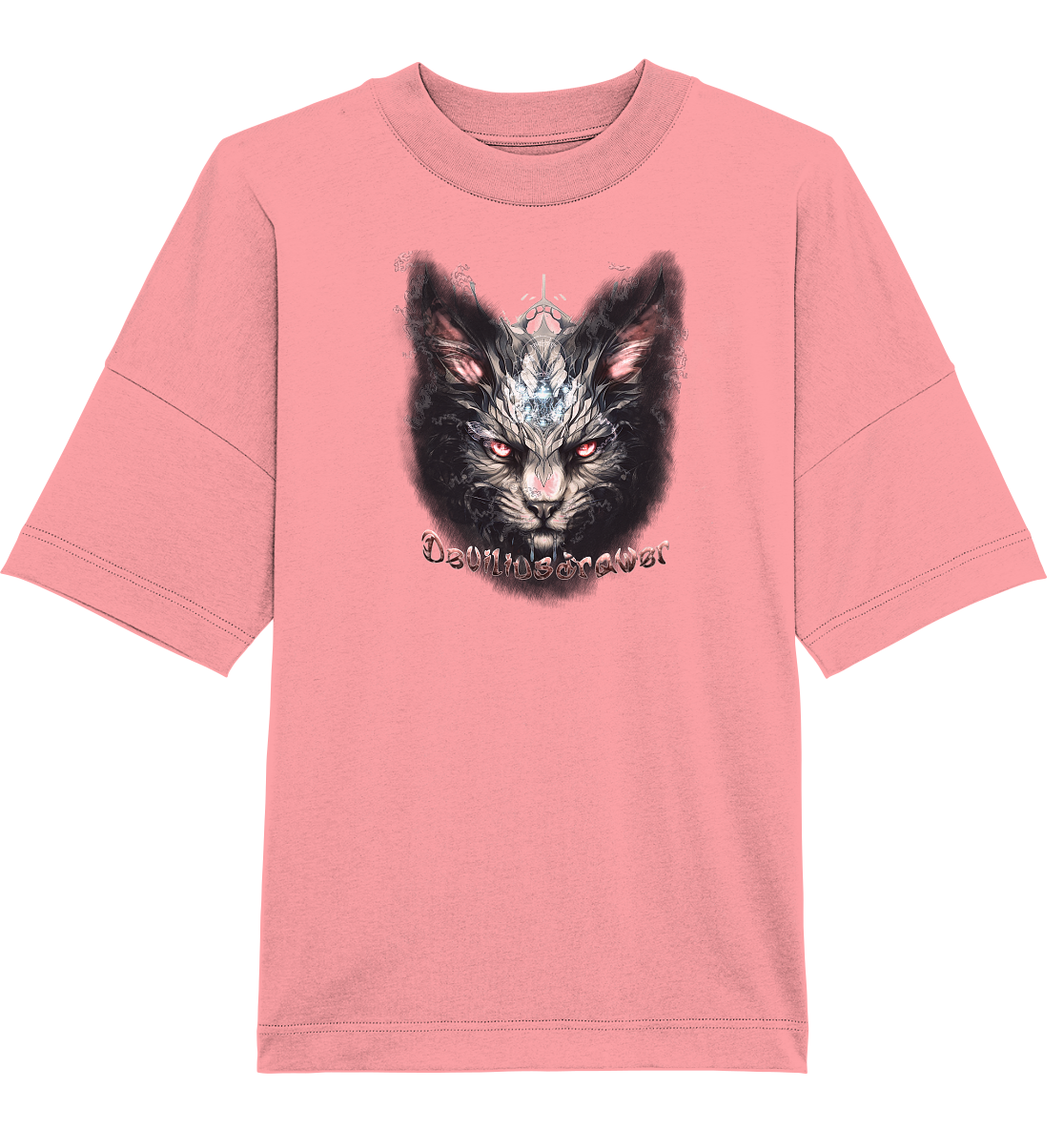 Deviliusdrawer Myshtical Redeyed Cat - Organic Oversize Shirt