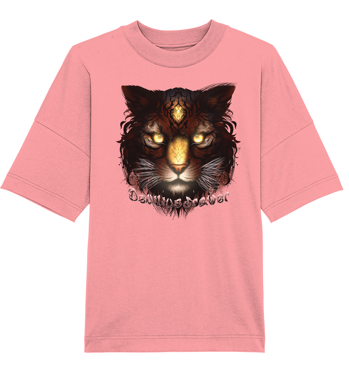 Deviliusdrawer Gold Tigercat - Organic Oversize Shirt