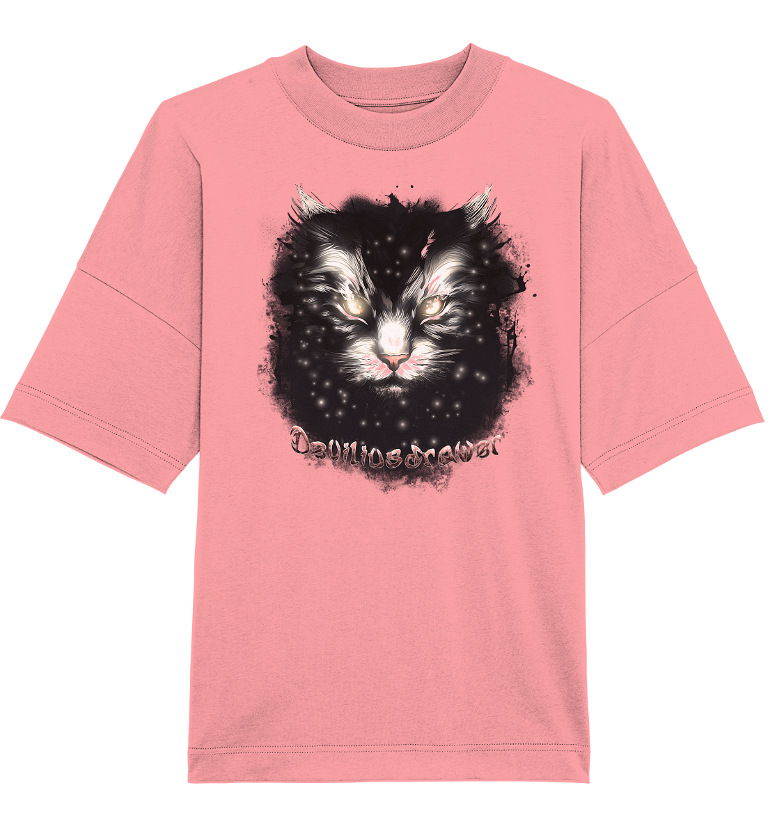 Deviliusdrawer Star Cat - Organic Oversize Shirt