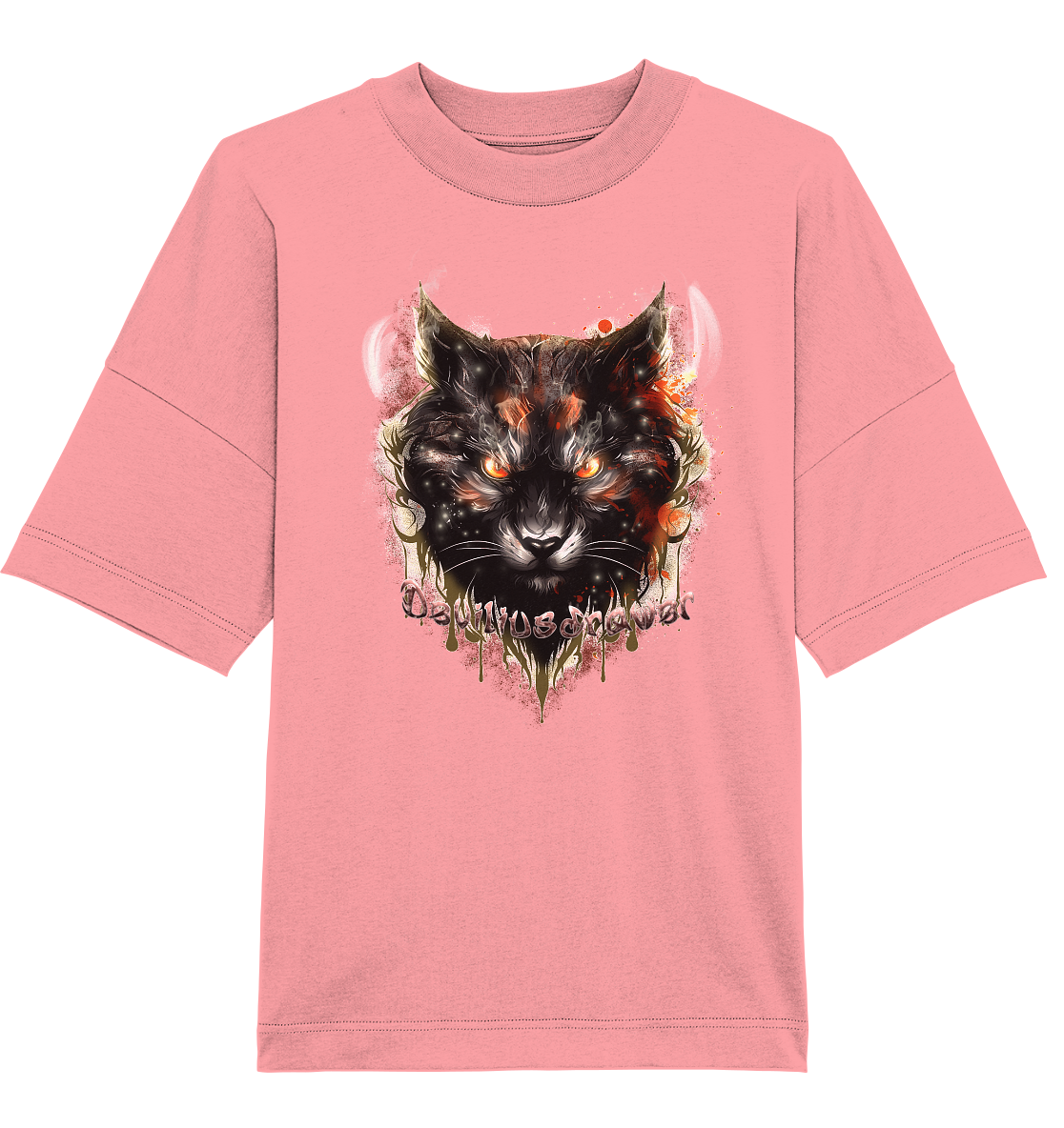 Deviliusdrawer Red Devil Cat - Organic Oversize Shirt