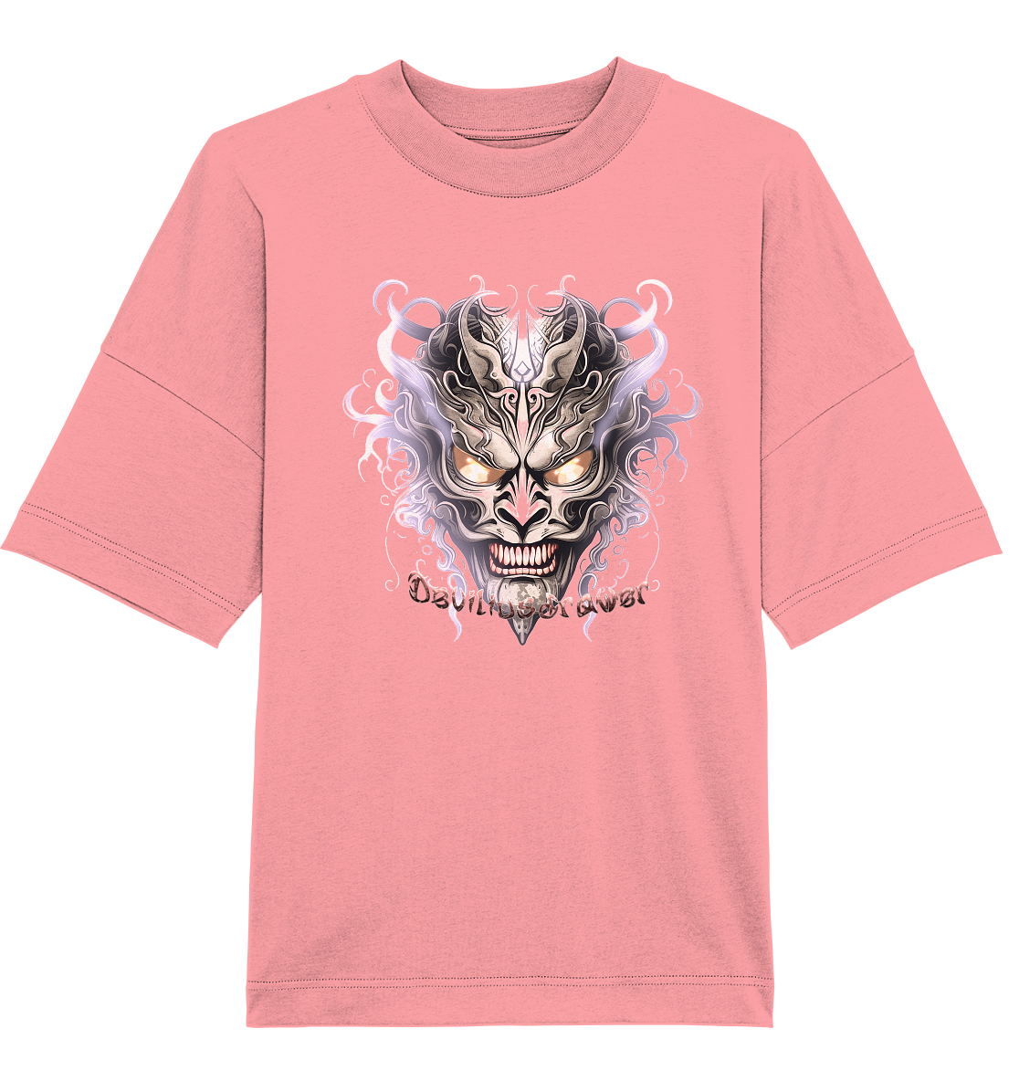 Deviliusdrawer Demon Mask Violet - Organic Oversize Shirt