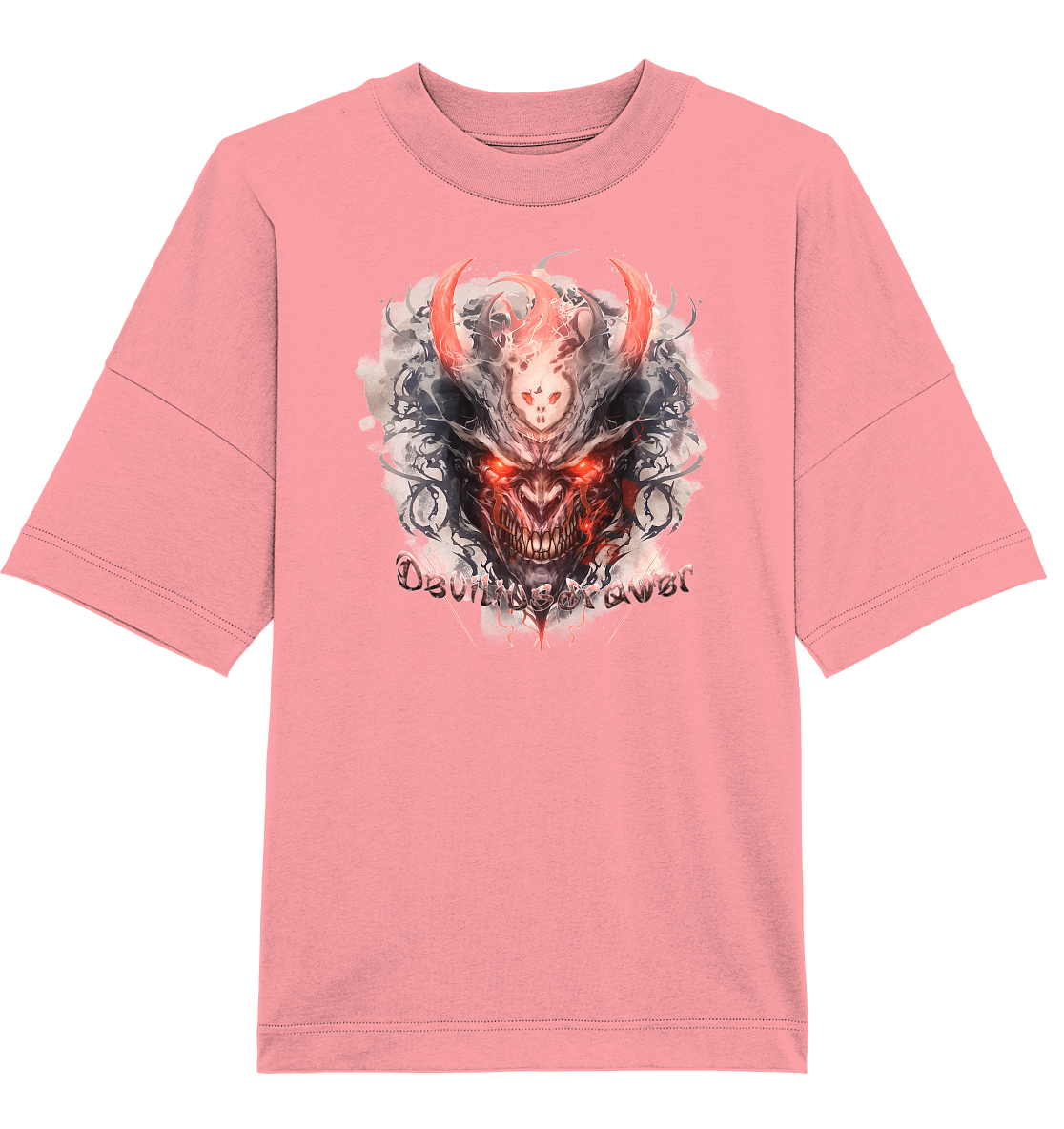 Deviliusdrawer Red Horn Devil - Organic Oversize Shirt