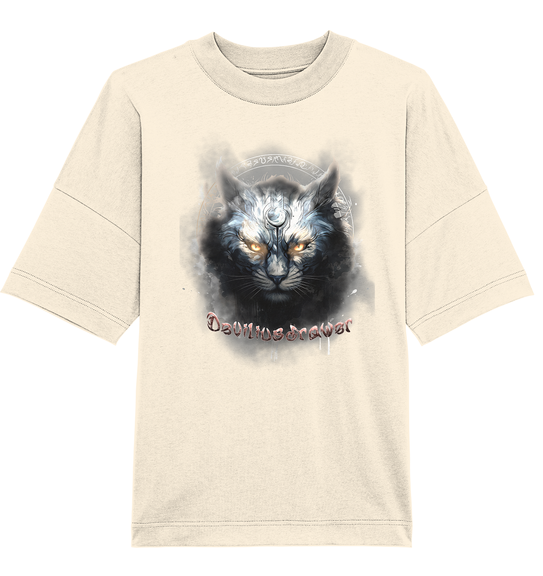 Deviliusdrawer Mysthic Cat - Organic Oversize Shirt