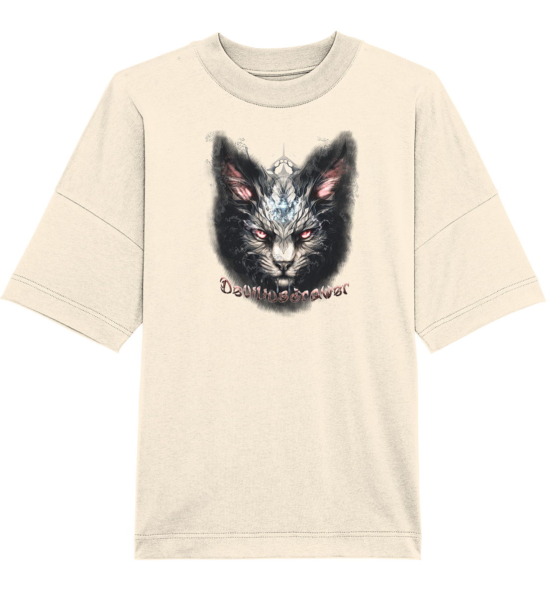 Deviliusdrawer Myshtical Redeyed Cat - Organic Oversize Shirt