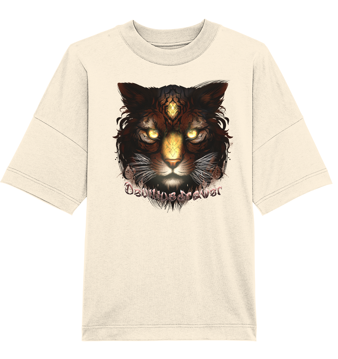 Deviliusdrawer Gold Tigercat - Organic Oversize Shirt