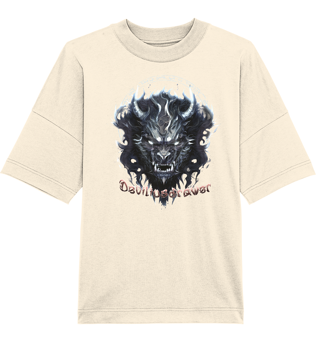 Deviliusdrawer Dark Wolf Mask - Organic Oversize Shirt