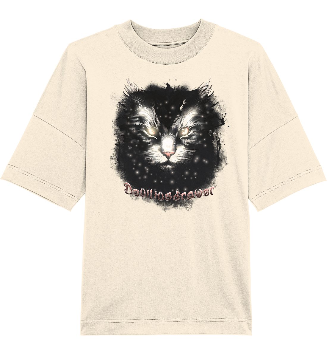 Deviliusdrawer Star Cat - Organic Oversize Shirt