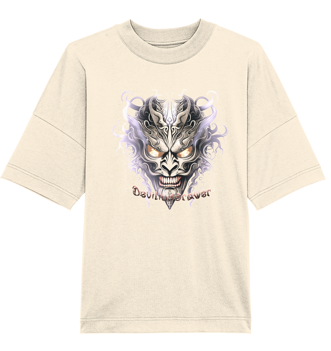 Deviliusdrawer Demon Mask Violet - Organic Oversize Shirt