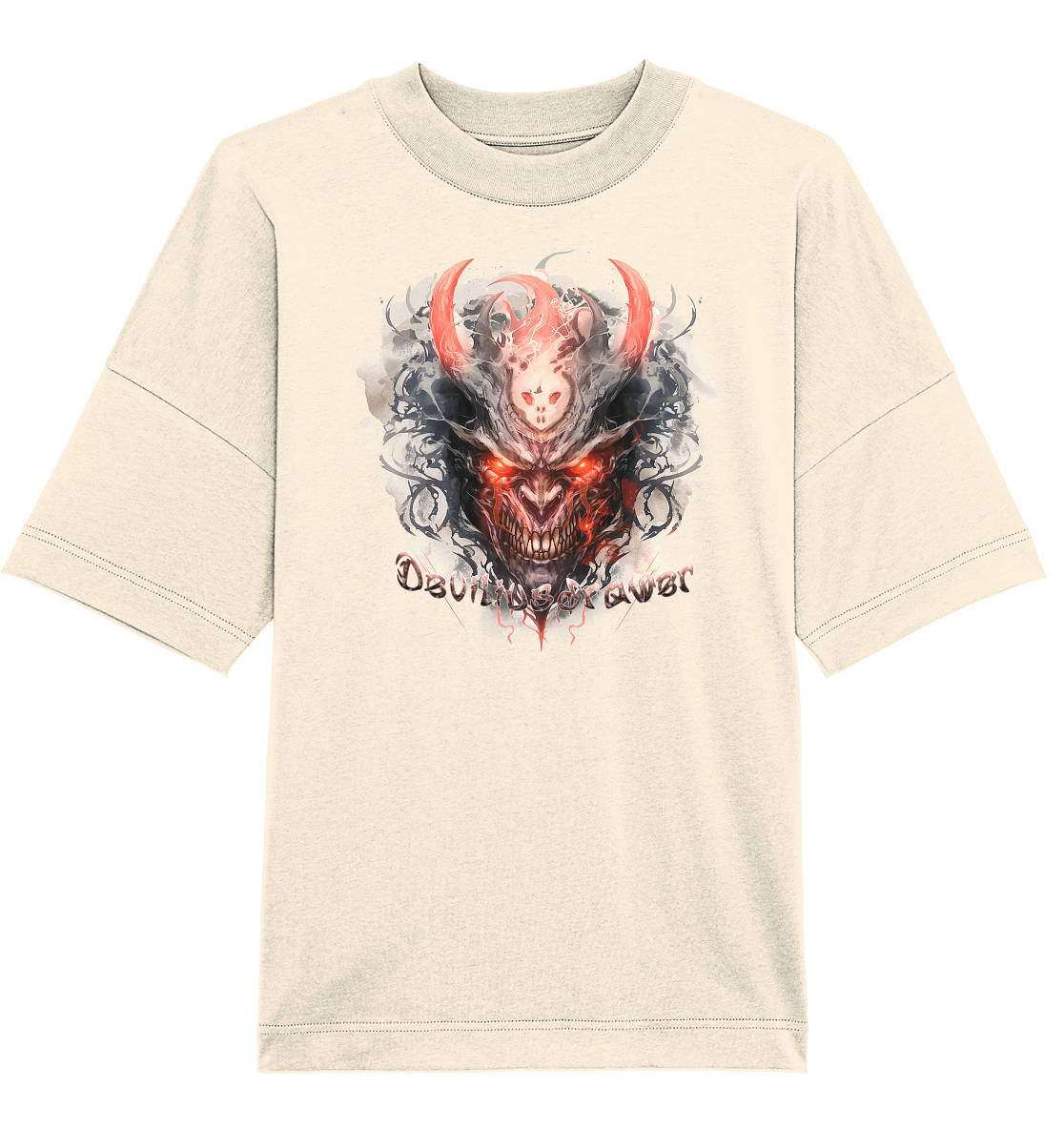 Deviliusdrawer Red Horn Devil - Organic Oversize Shirt