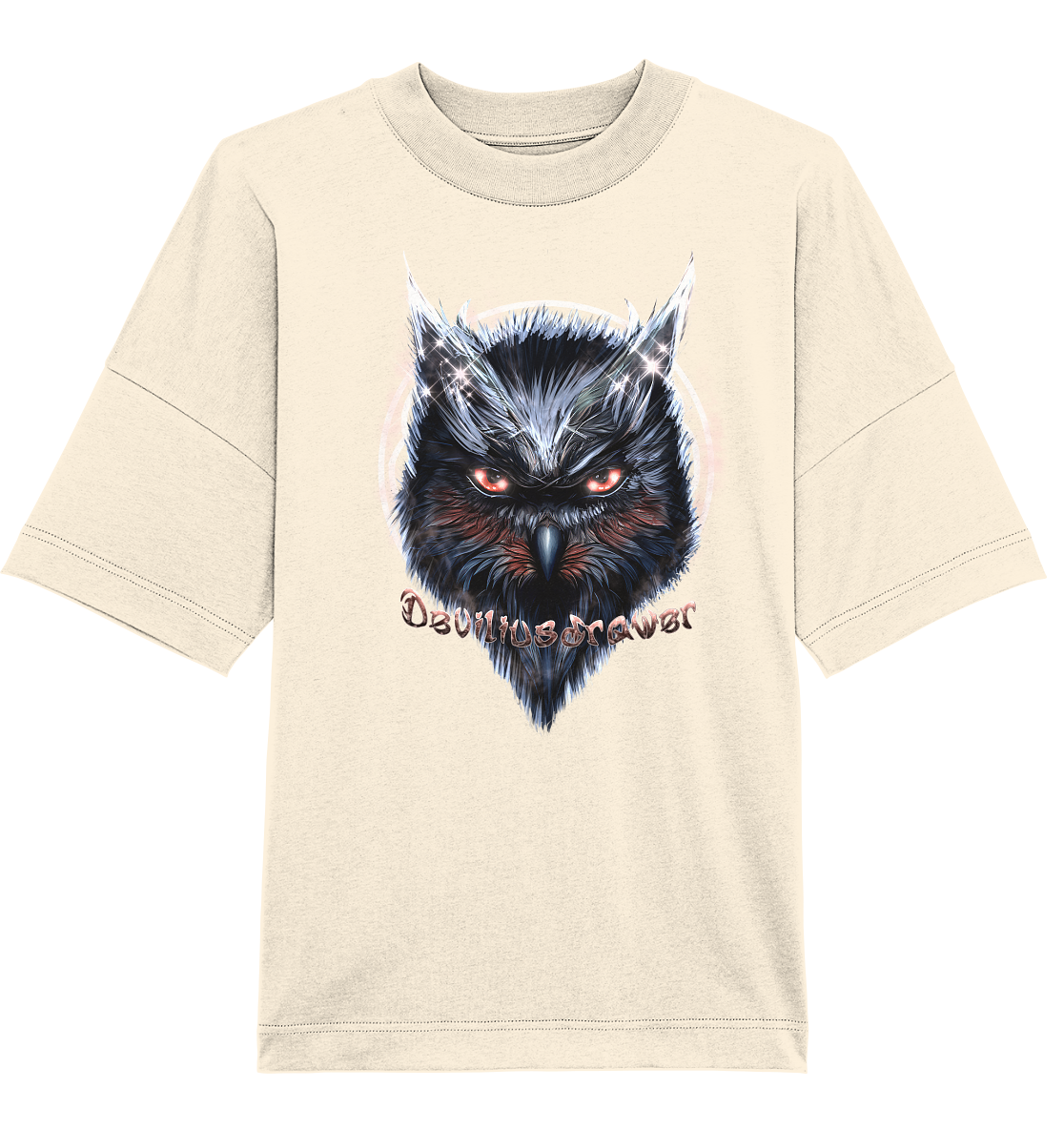 Deviliusdrawer Fire Owl - Organic Oversize Shirt