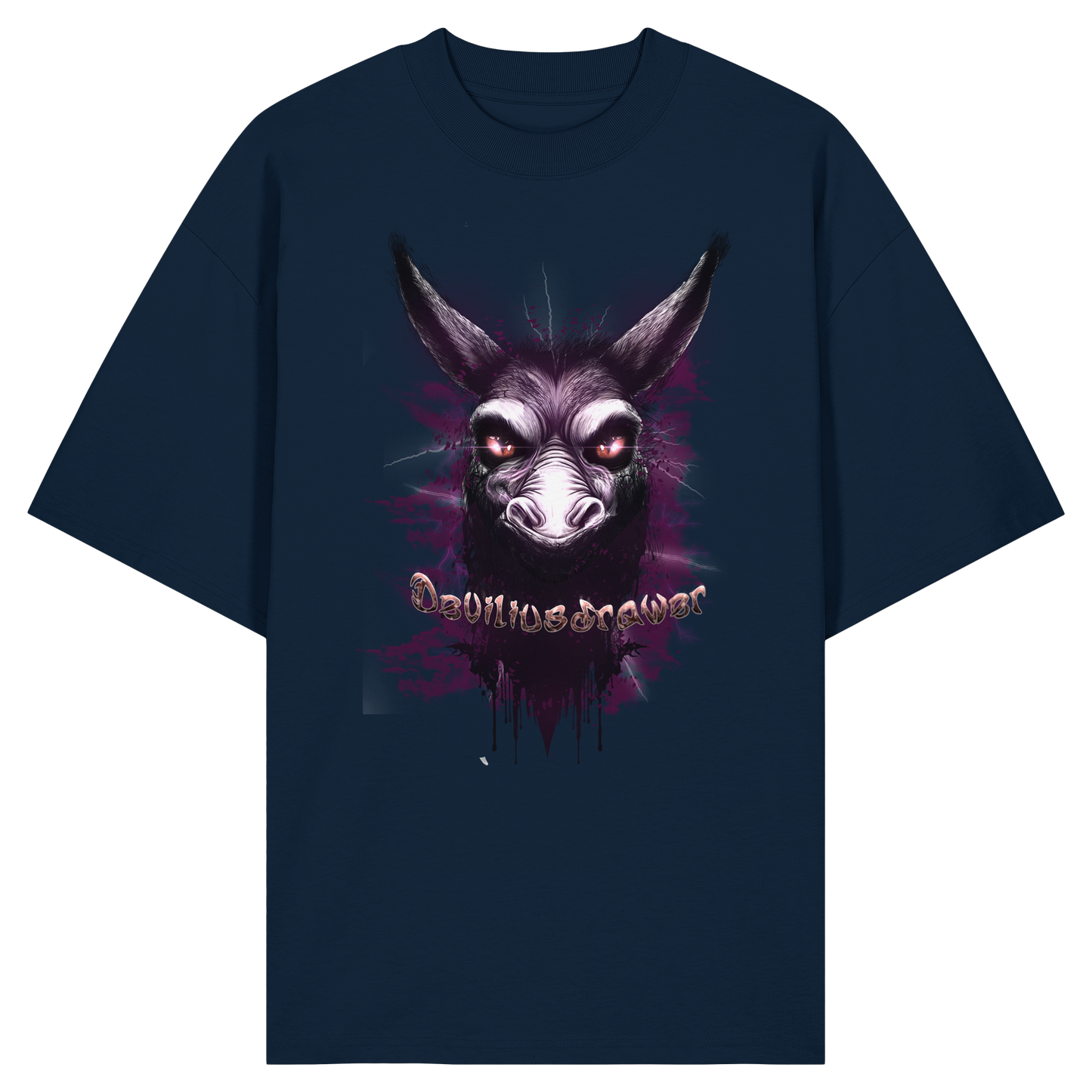 Deviliusdrawer Purple Donkey - Organic Oversize Shirt