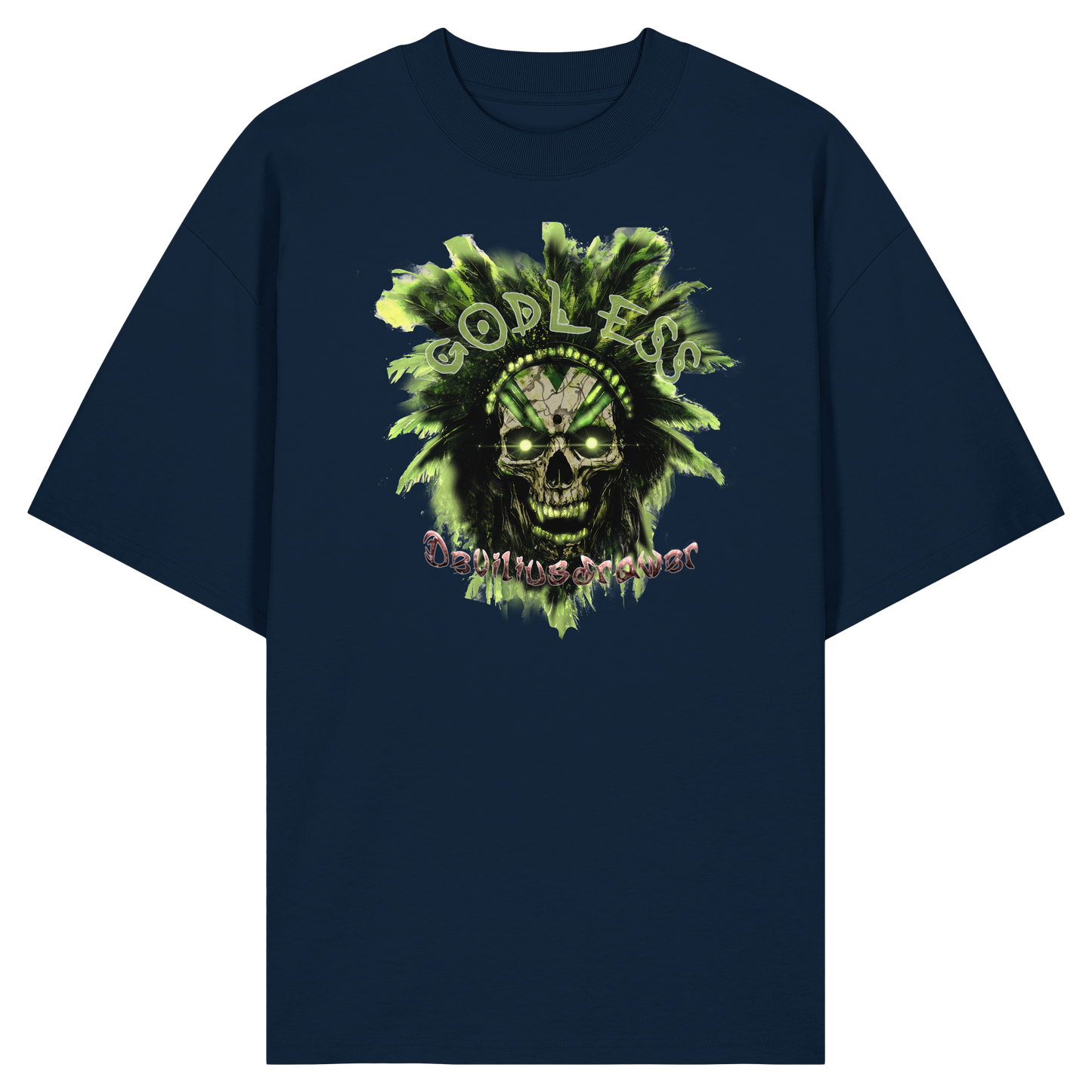 Deviliusdrawer Godless Skull - Organic Oversize Shirt