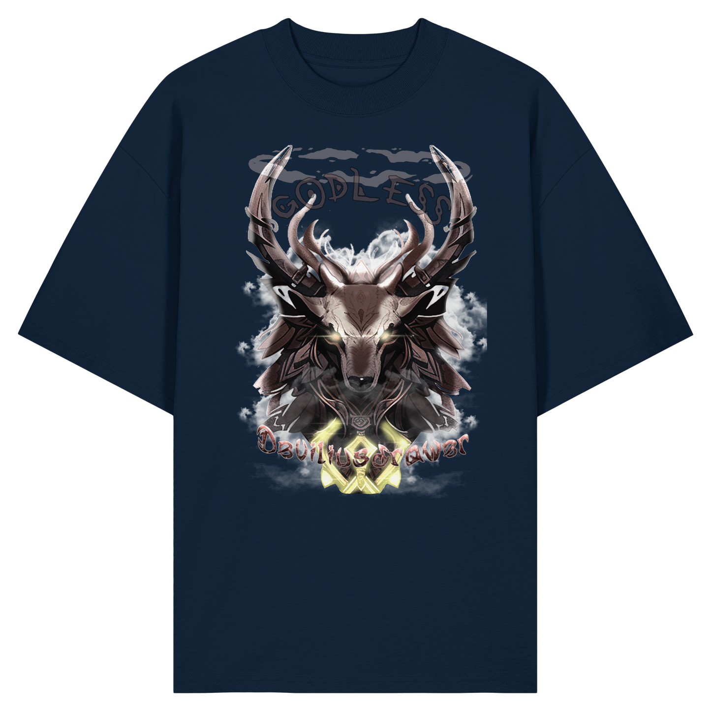 Deviliusdrawer Godless Deer - Organic Oversize Shirt