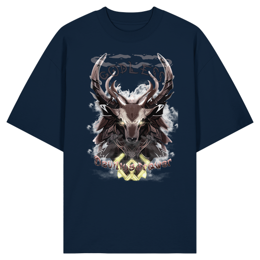Deviliusdrawer Godless Deer - Organic Oversize Shirt