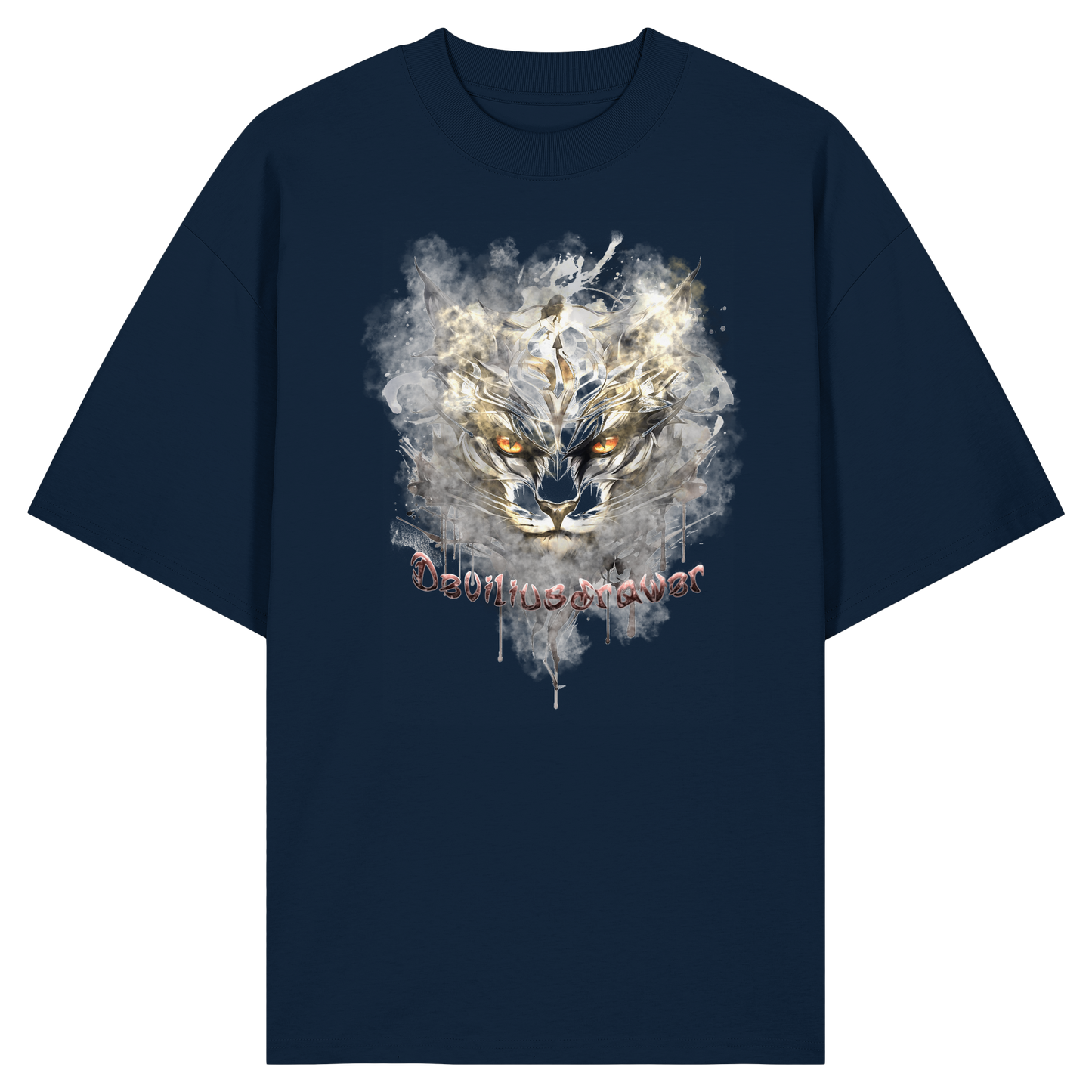 Deviliusdrawer White Catgod - Organic Oversize Shirt