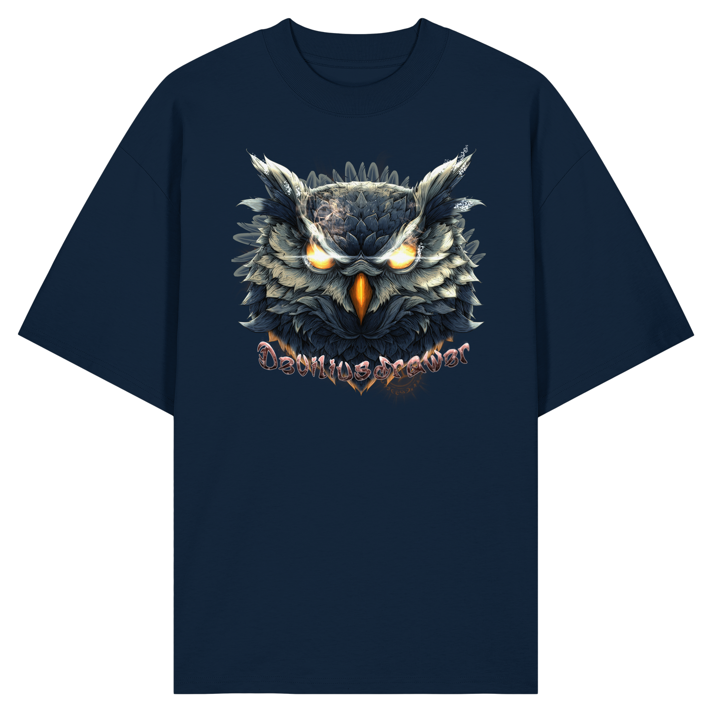 Deviliusdrawer Dark Fire Owl - Organic Oversize Shirt