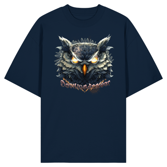 Deviliusdrawer Dark Fire Owl - Organic Oversize Shirt