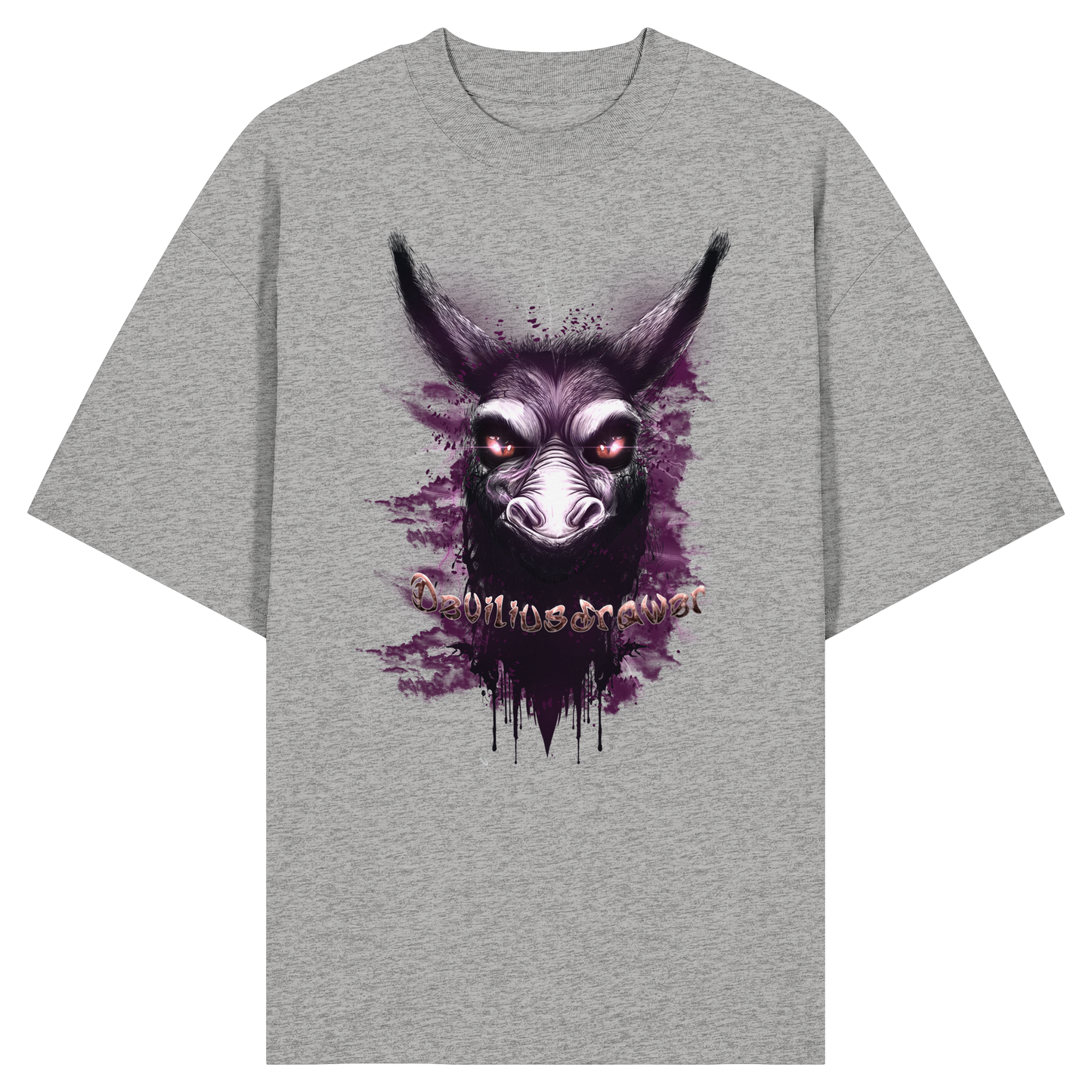 Deviliusdrawer Purple Donkey - Organic Oversize Shirt