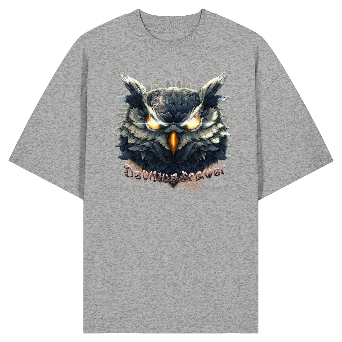 Deviliusdrawer Dark Fire Owl - Organic Oversize Shirt