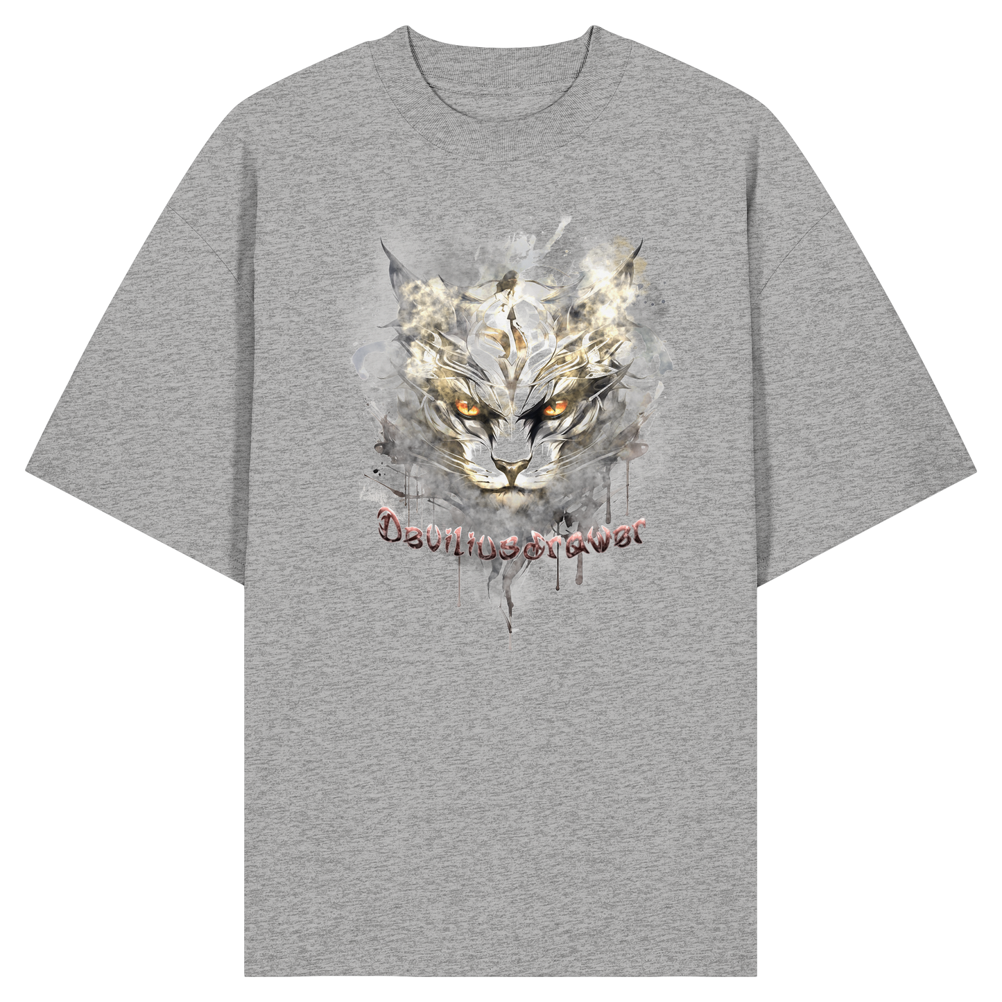 Deviliusdrawer White Catgod - Organic Oversize Shirt