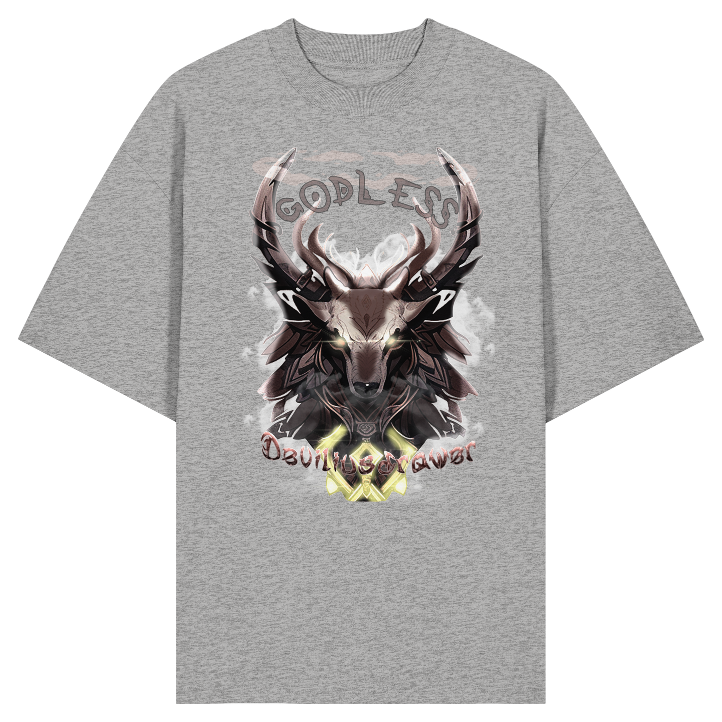 Deviliusdrawer Godless Deer - Organic Oversize Shirt