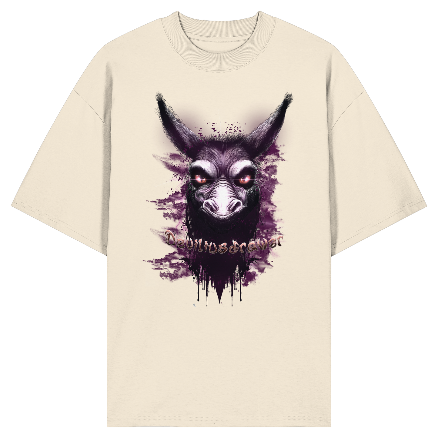 Deviliusdrawer Purple Donkey - Organic Oversize Shirt