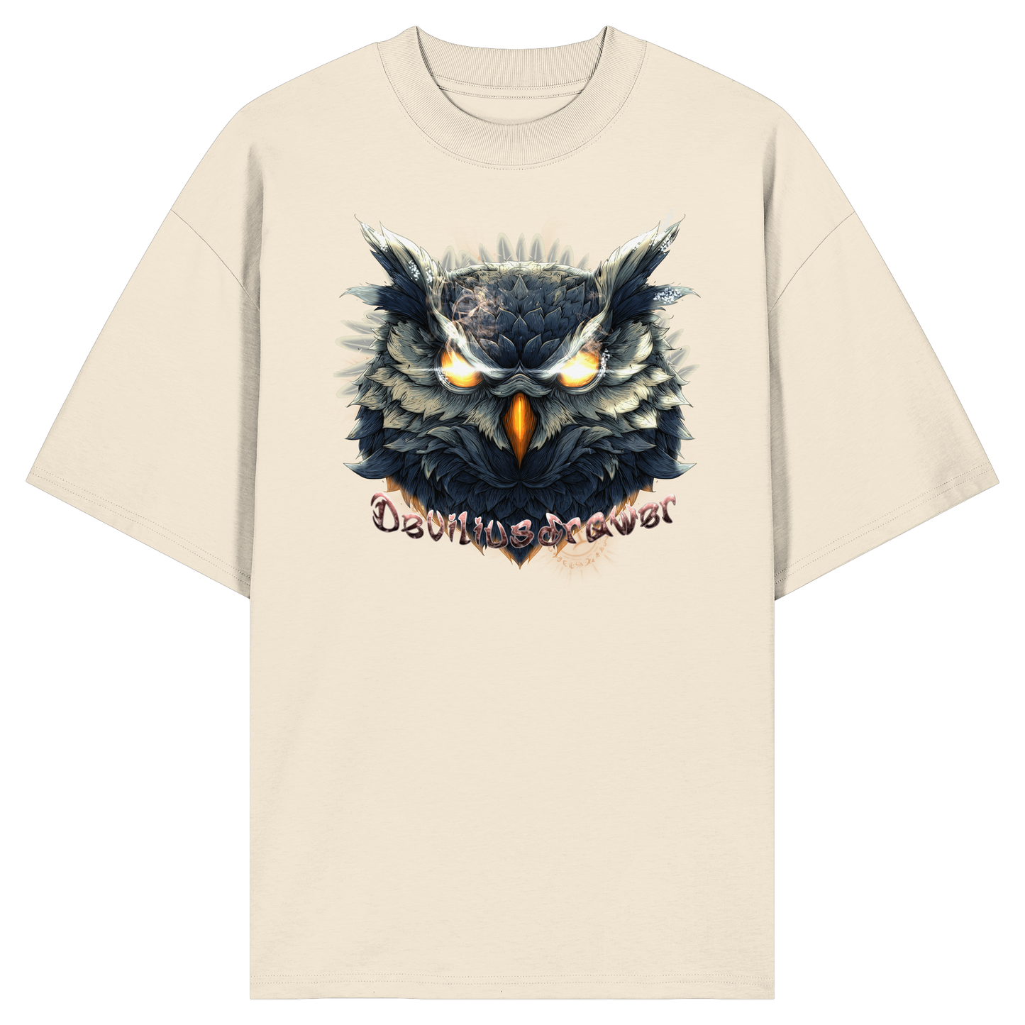 Deviliusdrawer Dark Fire Owl - Organic Oversize Shirt