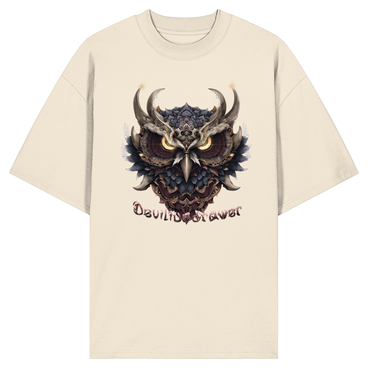 Deviliusdrawer Golden Owl - Organic Oversize Shirt