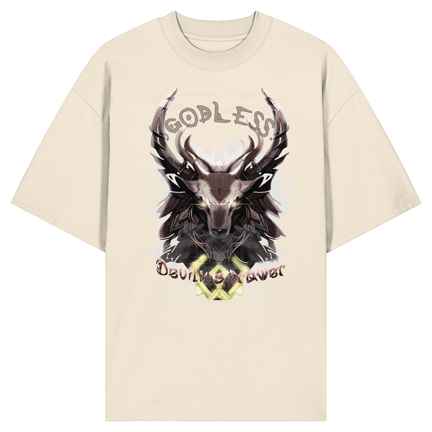 Deviliusdrawer Godless Deer - Organic Oversize Shirt