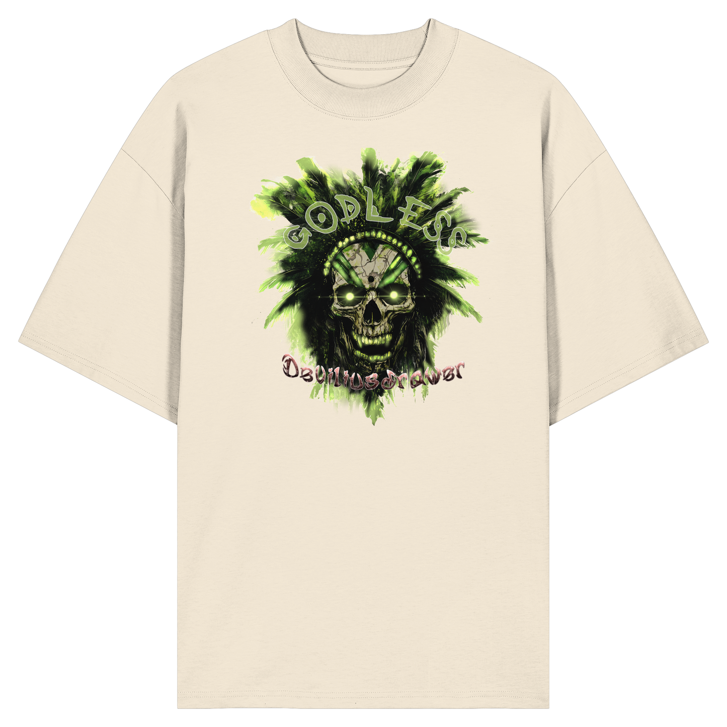 Deviliusdrawer Godless Skull - Organic Oversize Shirt