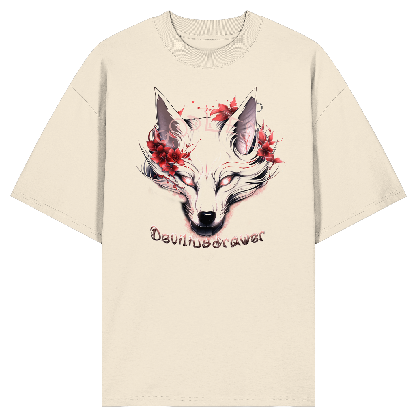 Deviliusdrawer Kitsune Wolf - Organic Oversize Shirt