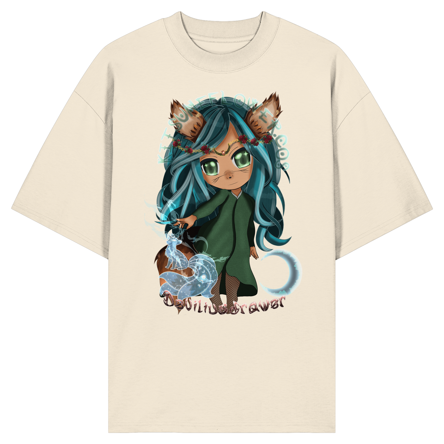 Deviliusdrawer Kitsuneflower - Organic Oversize Shirt