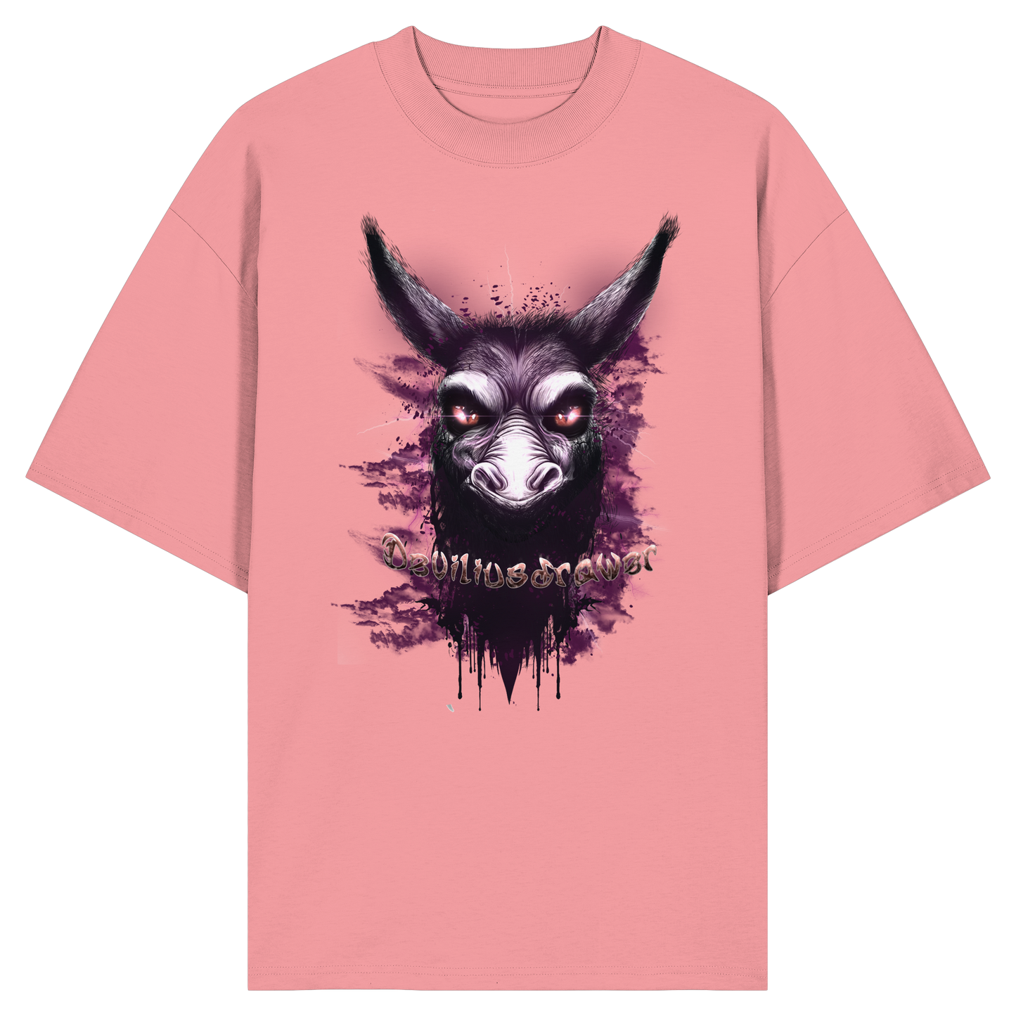 Deviliusdrawer Purple Donkey - Organic Oversize Shirt