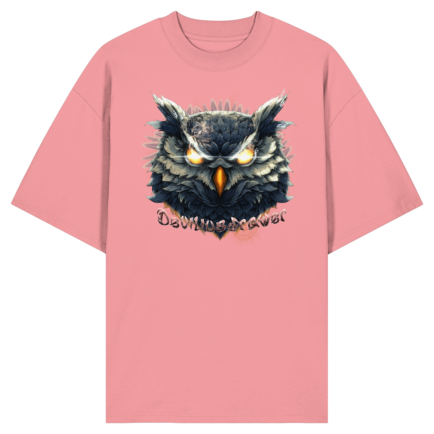 Deviliusdrawer Dark Fire Owl - Organic Oversize Shirt