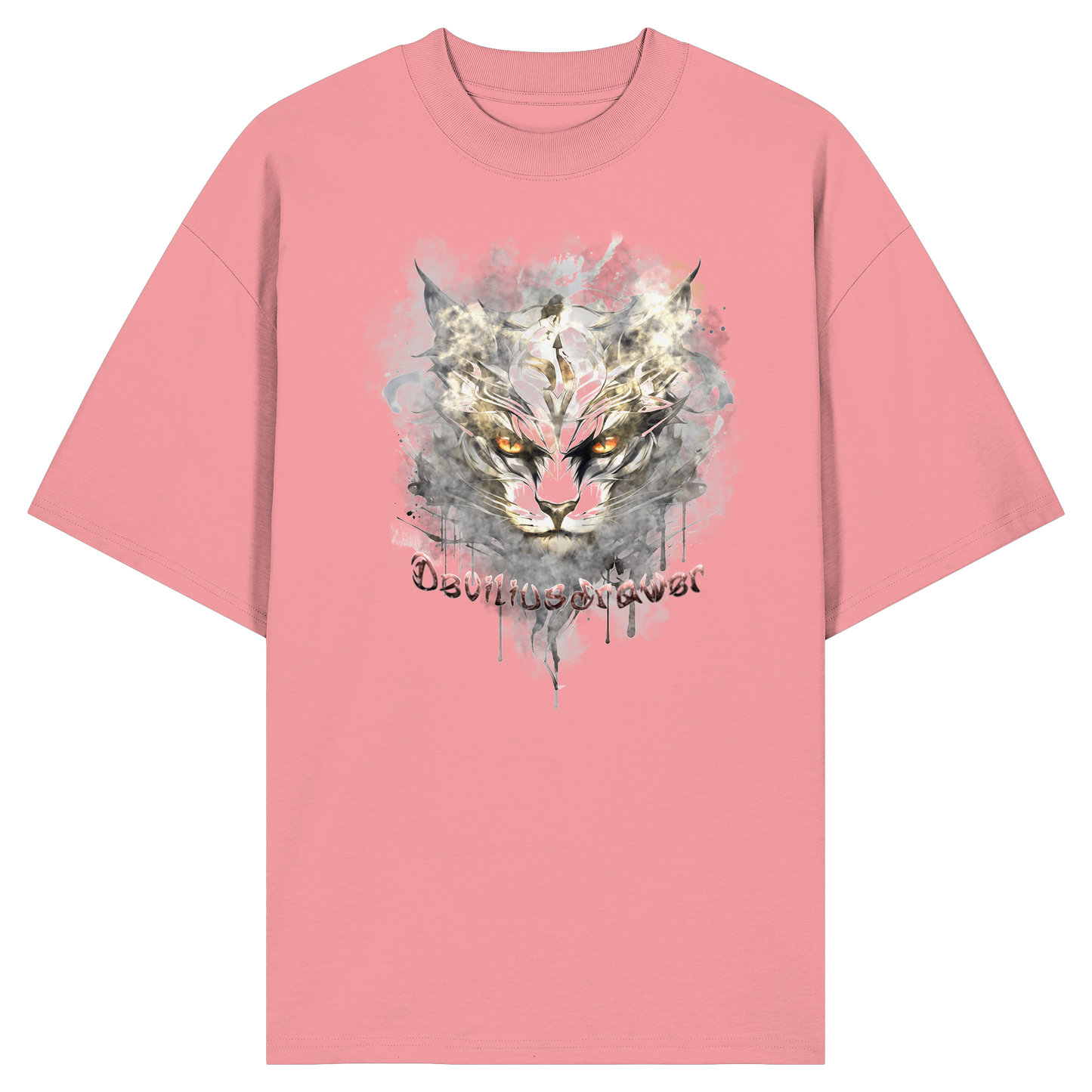 Deviliusdrawer White Catgod - Organic Oversize Shirt