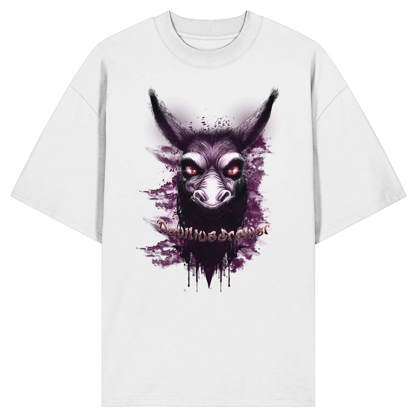 Deviliusdrawer Purple Donkey - Organic Oversize Shirt