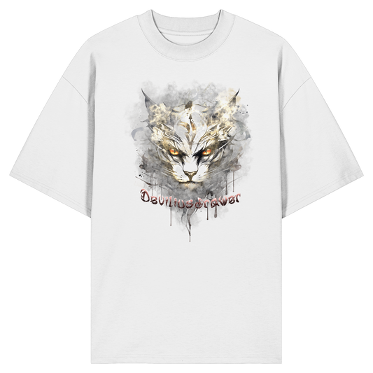 Deviliusdrawer White Catgod - Organic Oversize Shirt