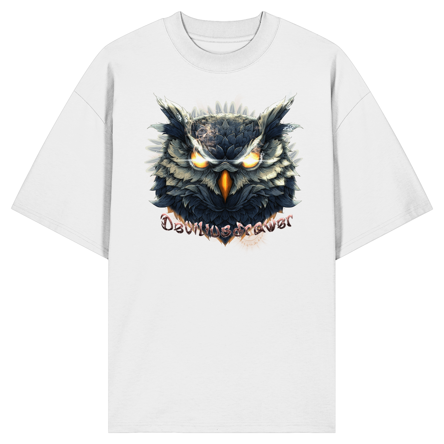 Deviliusdrawer Dark Fire Owl - Organic Oversize Shirt