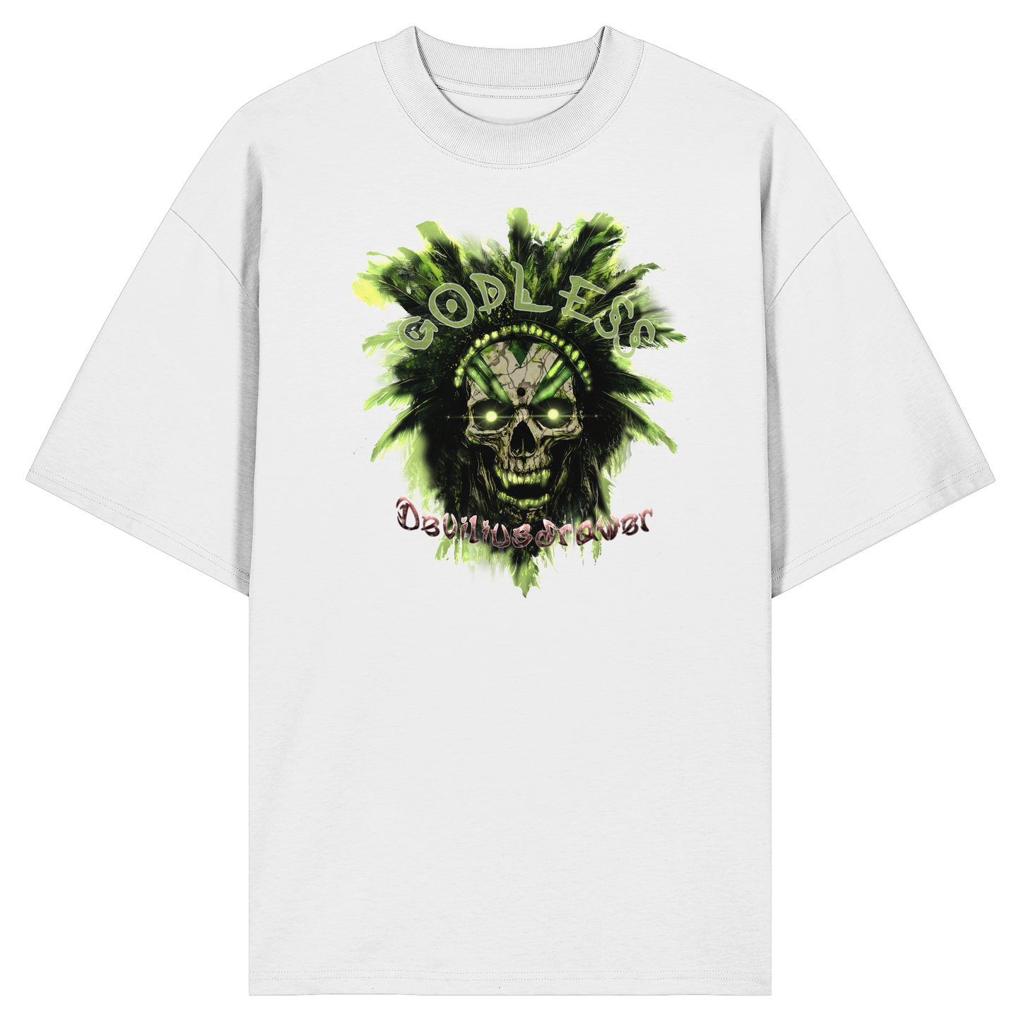 Deviliusdrawer Godless Skull - Organic Oversize Shirt