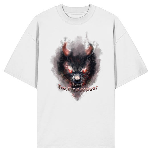 Deviliusdrawer Red Smoked Cat - Organic Oversize Shirt