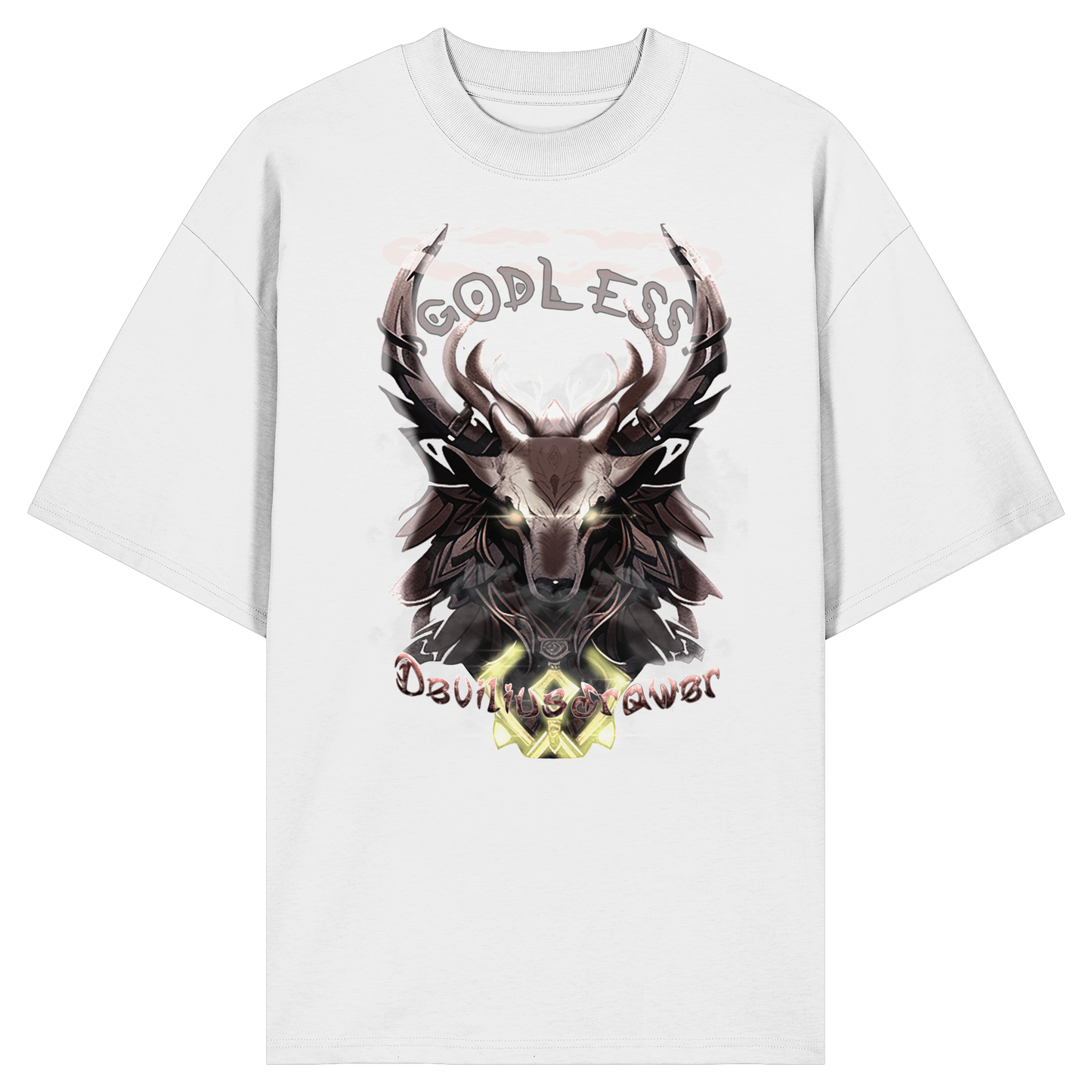 Deviliusdrawer Godless Deer - Organic Oversize Shirt