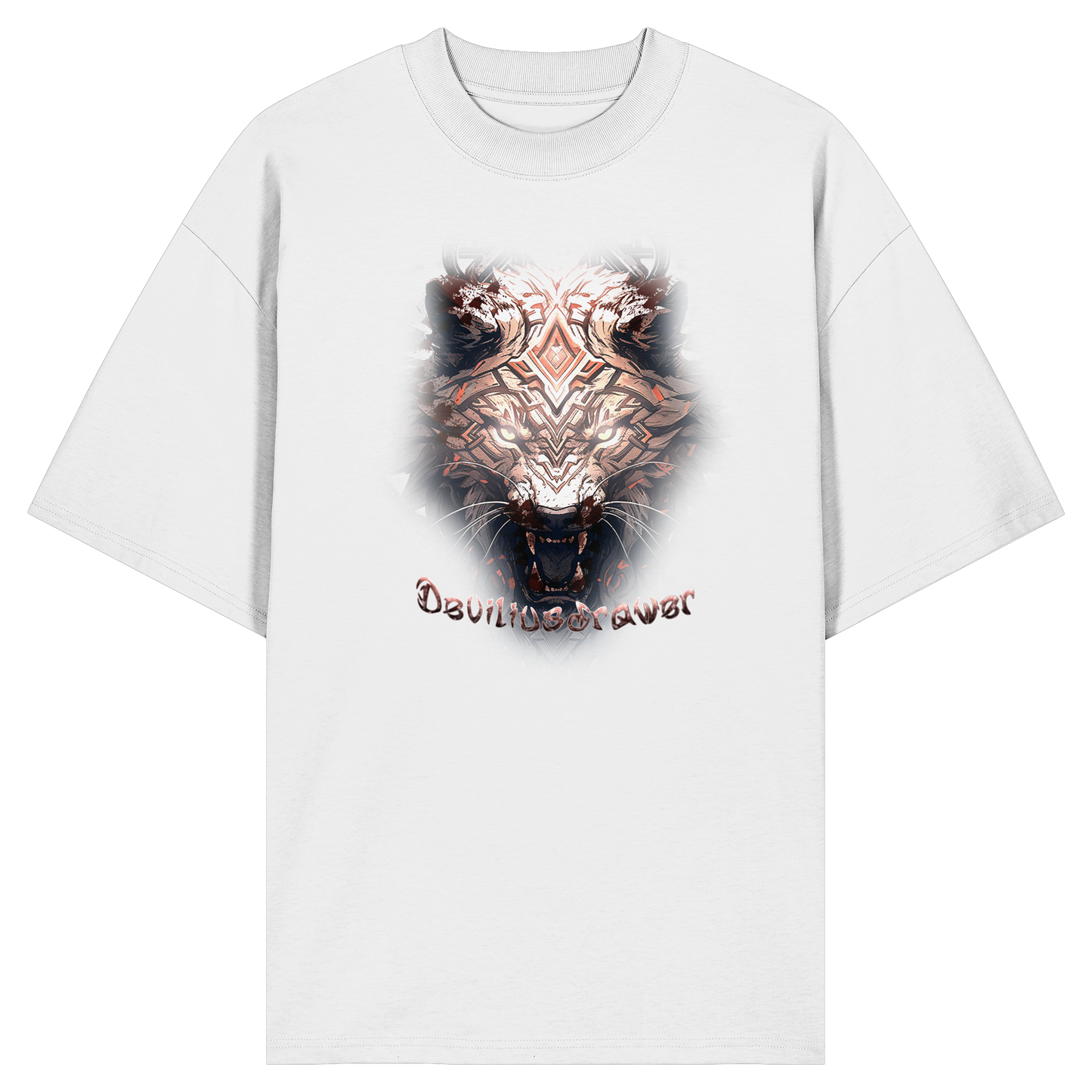 Deviliusdrawer Gold Metal Tiger - Organic Oversize Shirt