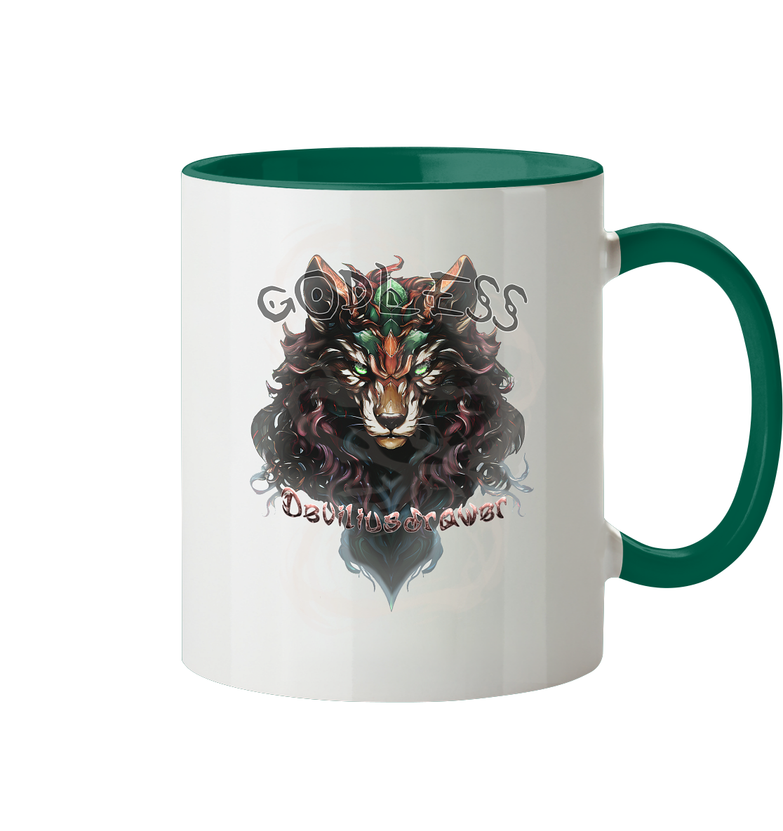 Deviliusdrawer Godless Wolf - Tasse zweifarbig