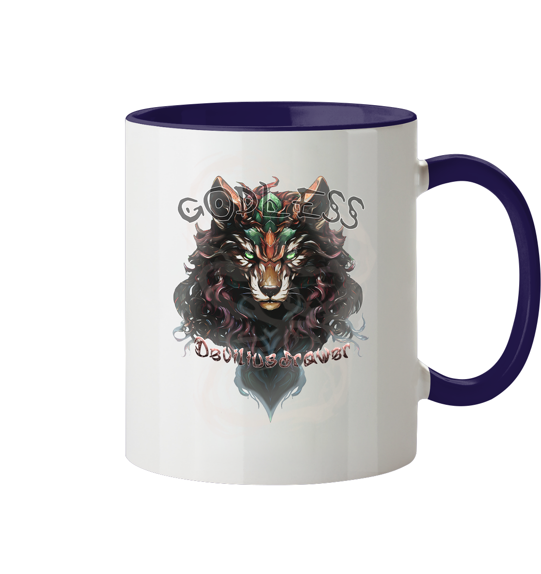 Deviliusdrawer Godless Wolf - Tasse zweifarbig