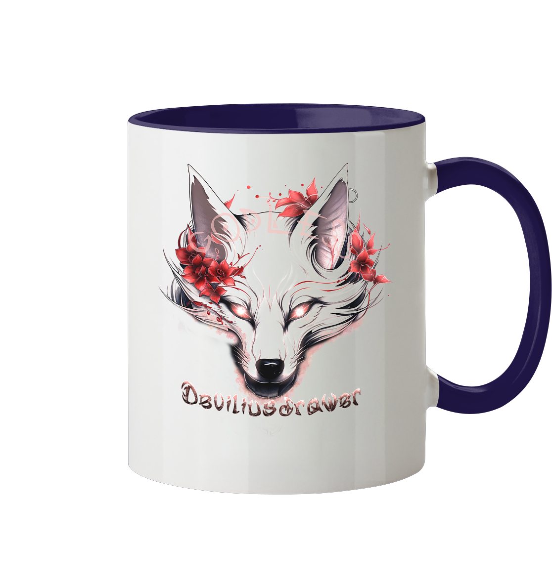 Deviliusdrawer Kitsune Wolf - Tasse zweifarbig