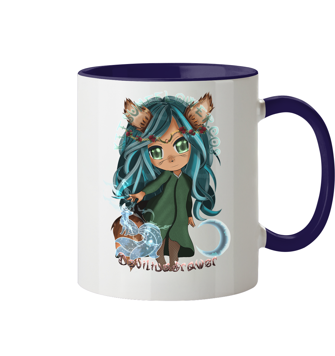 Deviliusdrawer Kitsuneflower - Tasse zweifarbig
