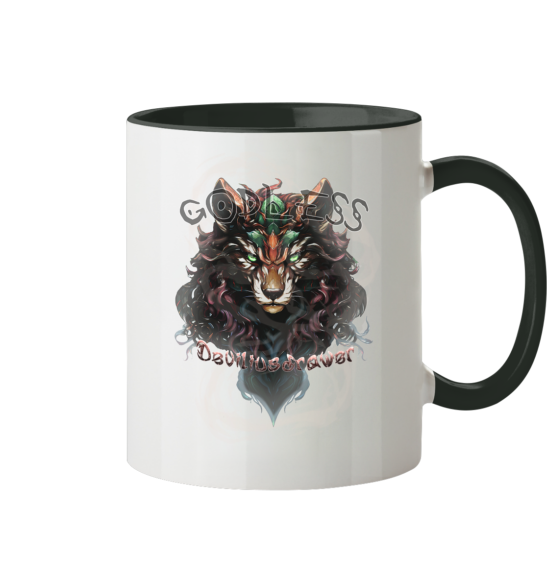 Deviliusdrawer Godless Wolf - Tasse zweifarbig