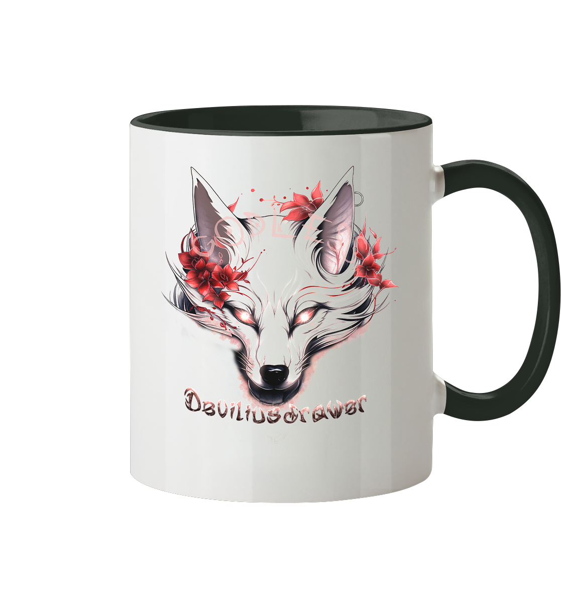 Deviliusdrawer Kitsune Wolf - Tasse zweifarbig