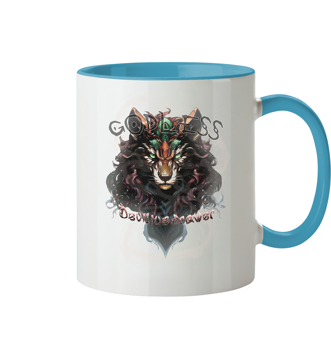 Deviliusdrawer Godless Wolf - Tasse zweifarbig
